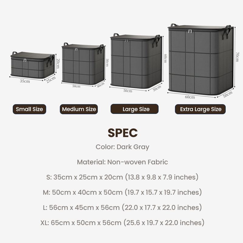 Foldable Storage Bags with Reinforced Handles - Set of 2