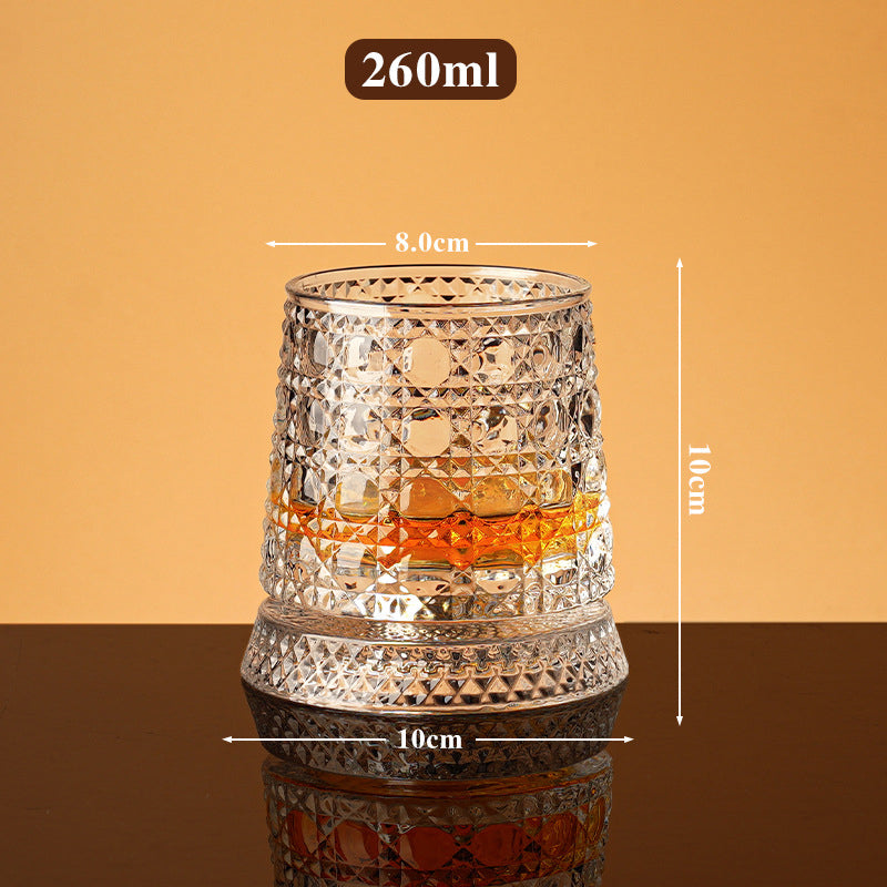 Rotating Whiskey Glass with 360° Spin Base