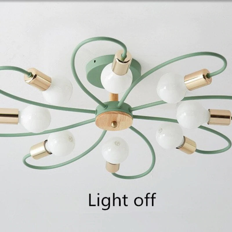Modern Metal Ceiling Light with Curved Arms