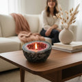 Crystal-Inspired Candle Bowl with Natural Agate Design Rose (heart energy)