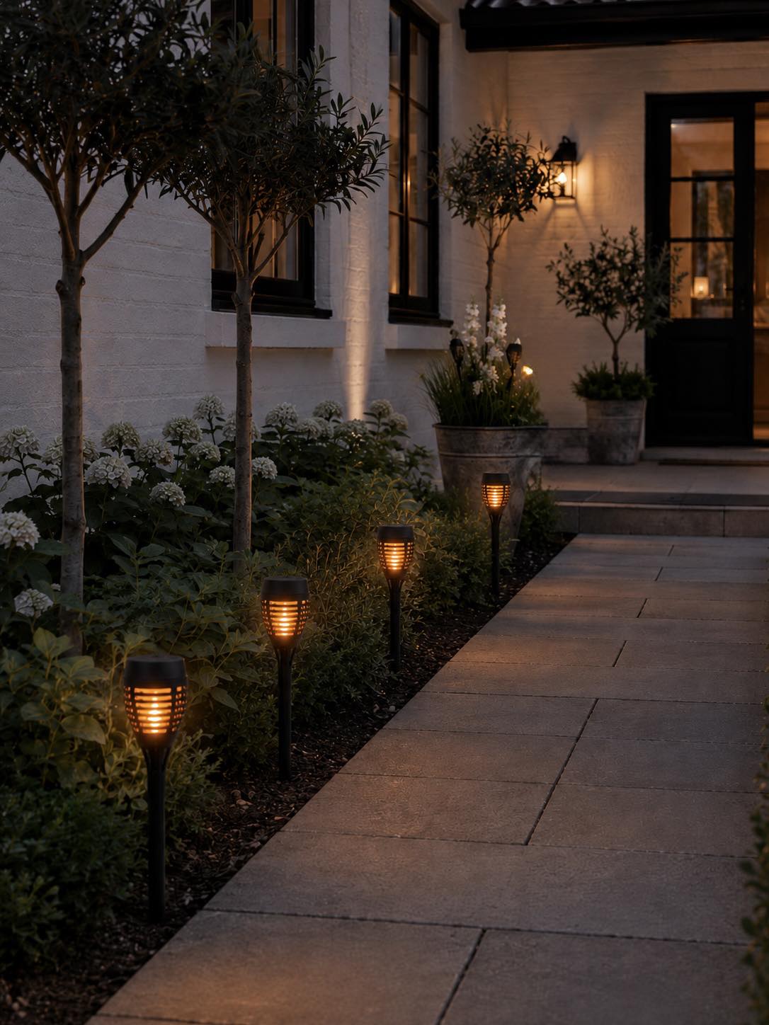 Solar Garden Torch Lights with Flame Effect