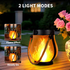 Flame Effect Lantern – Solar & USB Powered, No Fire or Smoke
