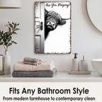 Bathroom Wall Sign with Vintage Metal Finish