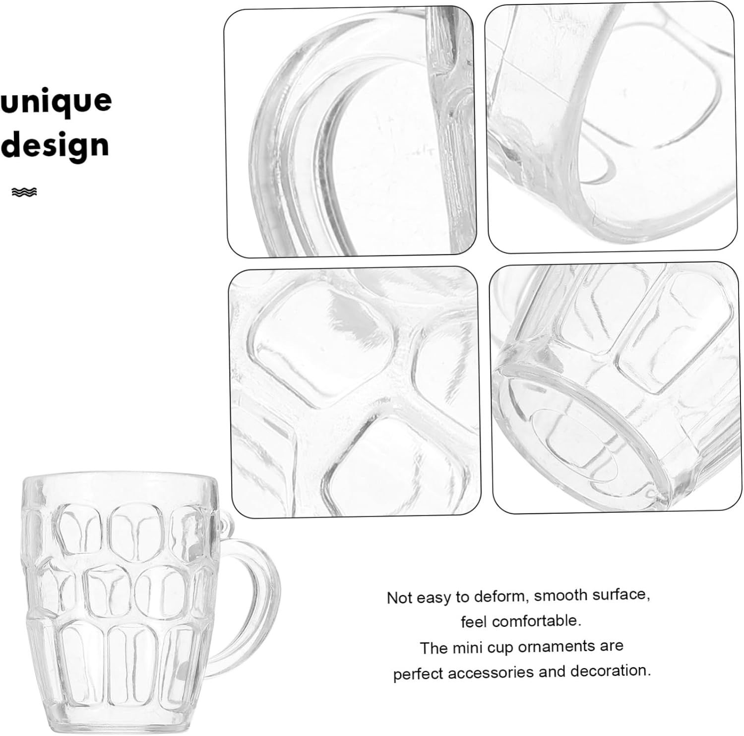 Mini Beer Mug Shot GlassesClear Plastic Steins - 50 pieces