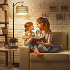 Arc Floor Lamp with Remote & Interchangeable Shades