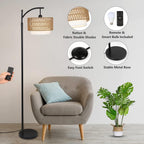 Arc Floor Lamp with Remote & Interchangeable Shades