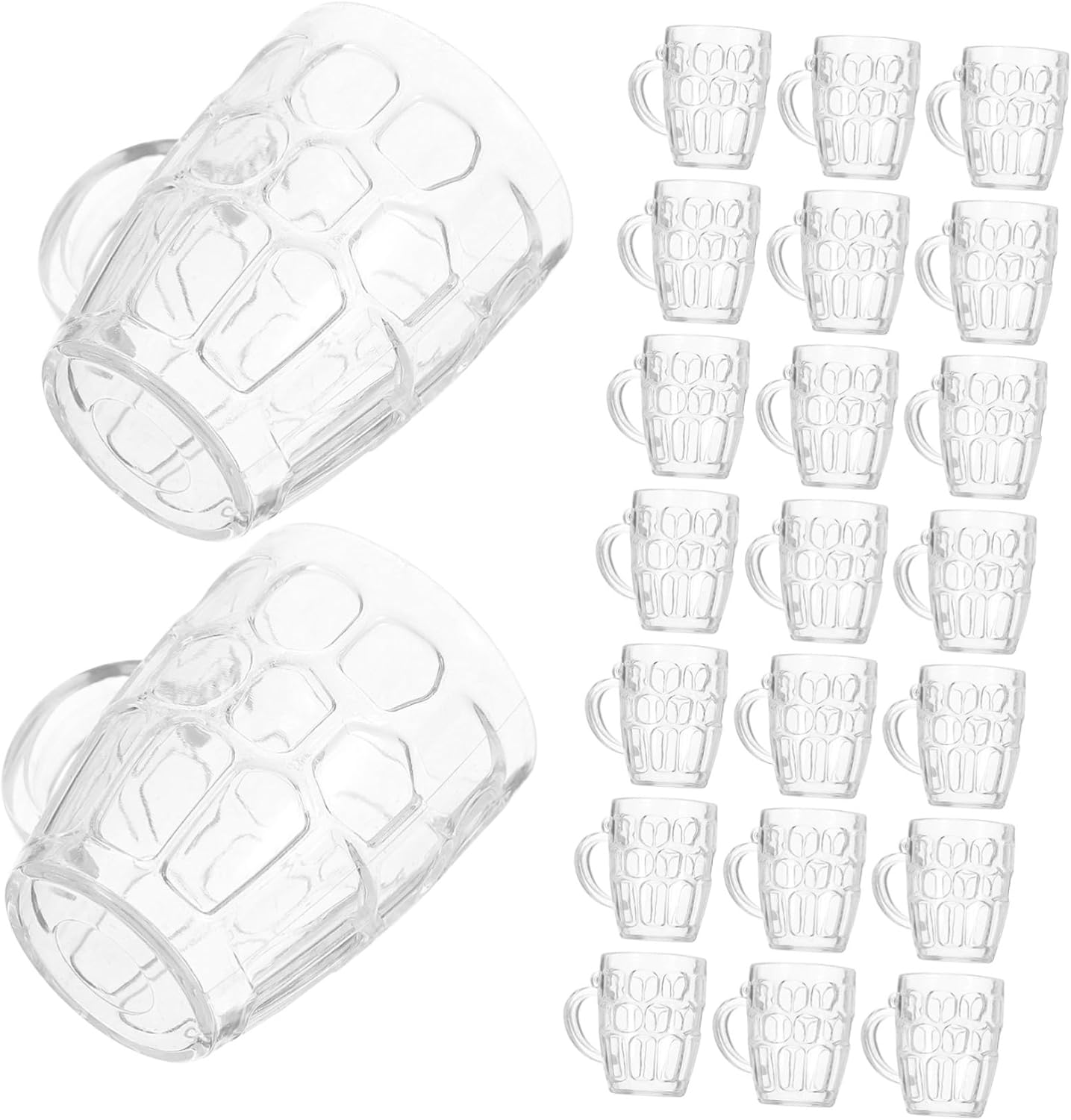 Mini Beer Mug Shot GlassesClear Plastic Steins - 50 pieces