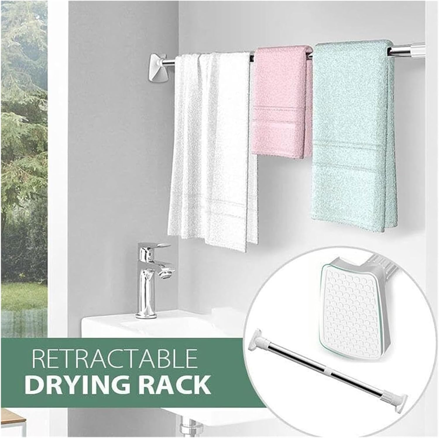 Retractable Towel Rack – Adjustable Wall Mount