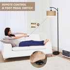 Arc Floor Lamp with Remote & Interchangeable Shades