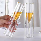 Double Wall Champagne Flutes with Floating Effect - Set of 2
