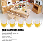 Mini Beer Mug Decorations with Foam Effect - Set of 12