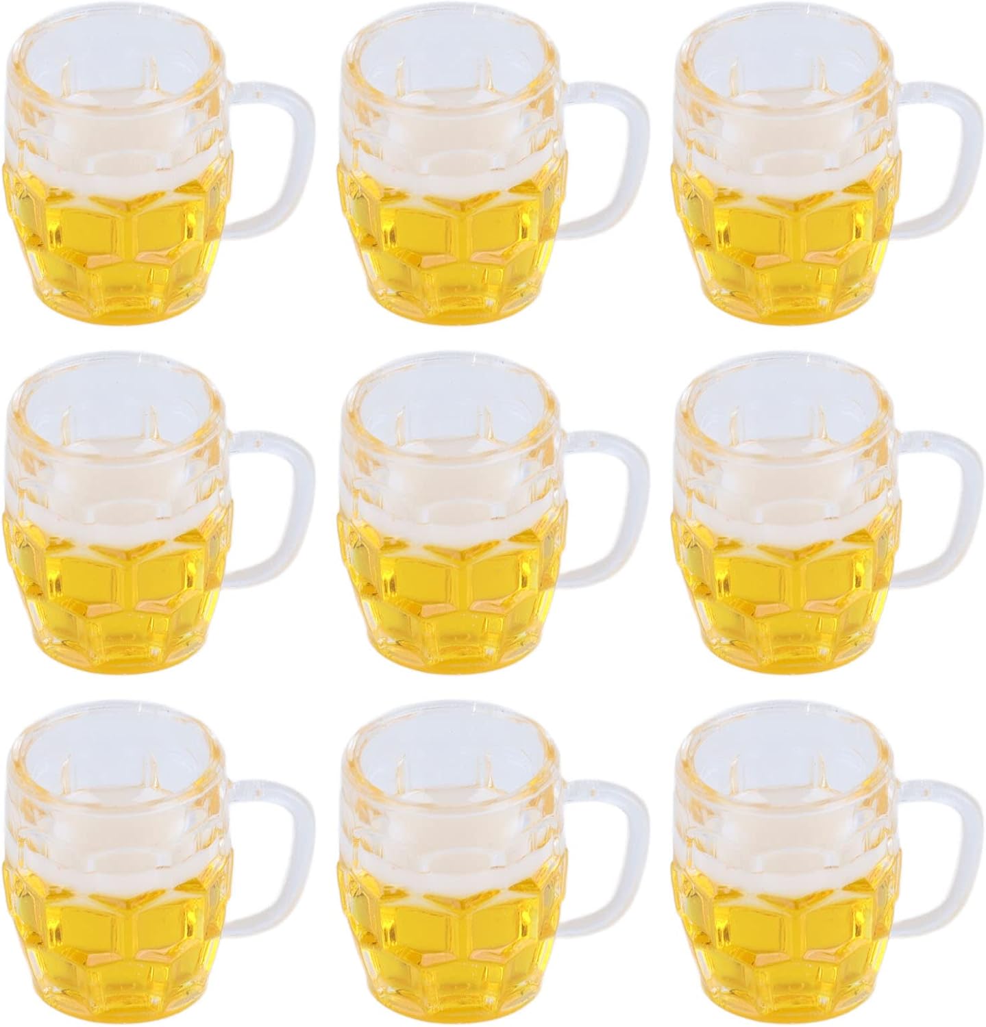 Mini Beer Mug Decorations with Foam Effect - Set of 12