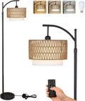 Arc Floor Lamp with Remote & Interchangeable Shades