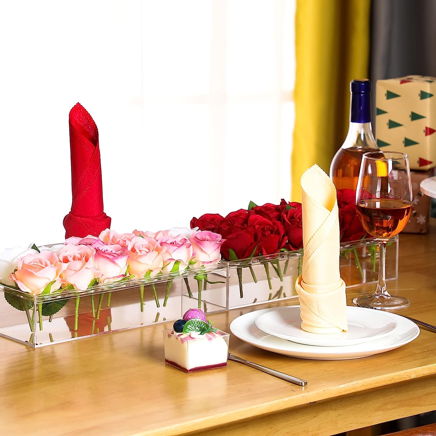 Clear Acrylic Flower Vase with Individual Stem Holes