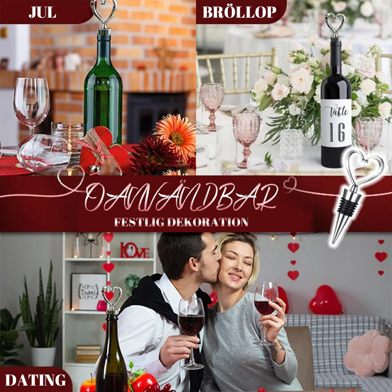 Heart-Shaped Wine Stopper with Rubber Seal