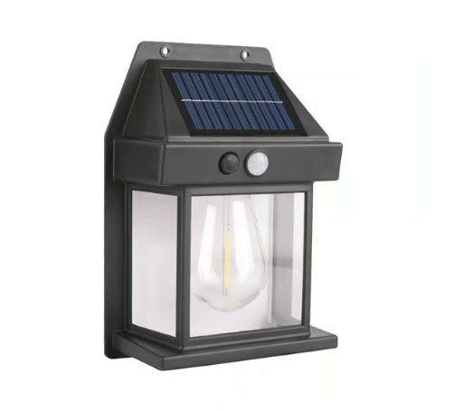 Solar Motion Sensor Wall Light with Edison Bulb Style