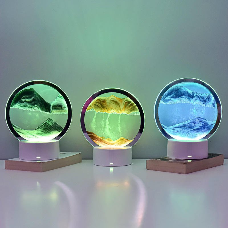 LED Sand Art Lamp with Color Changing Light