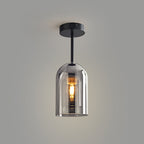 Modern Glass Pendant Light with Copper Finish