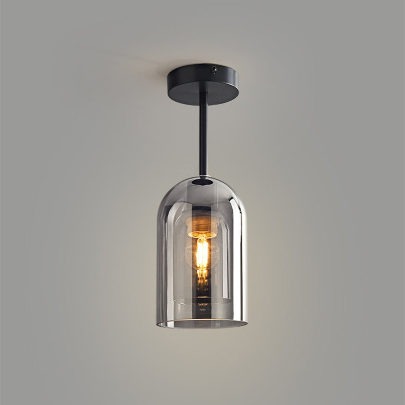 Modern Glass Pendant Light with Copper Finish