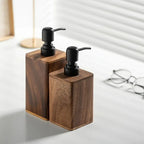 Walnut Soap Dispenser with Black Pump