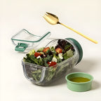 Glass Salad Container with Lid – Fresh Ingredients, No Soggy Salad