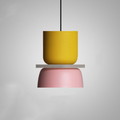 Scandinavian LED Pendant Light – Modern Two-Tone Design Small (Yellow and Pink)