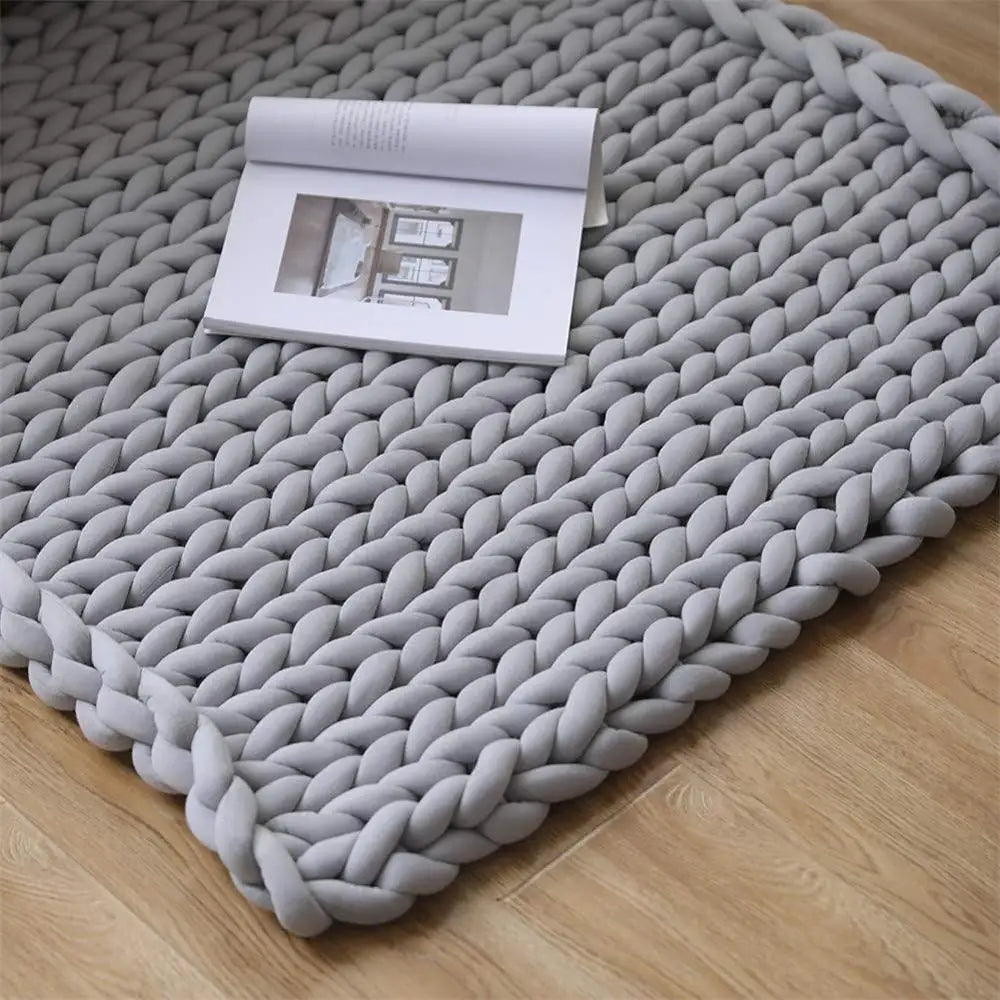 Chunky Knit Weighted Throw Blanket