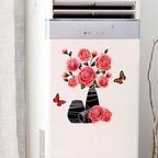 3D Floral Vase Wall Decals with Butterflies