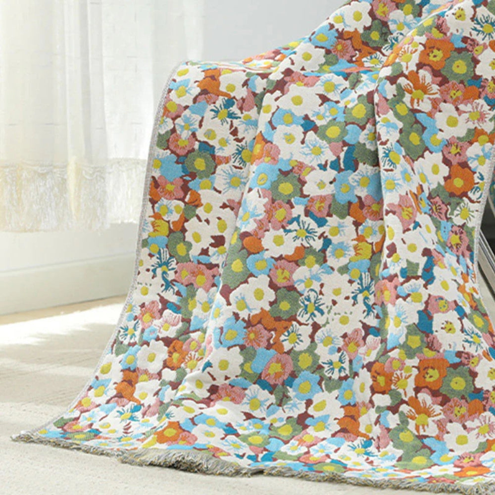 Floral Reversible Bath Towel with Colorful Print