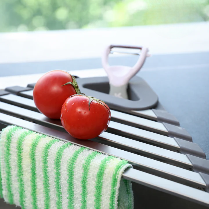 Triangular Corner Sink Organizer with Direct Drain