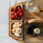 Bamboo Wine & Cheese Board with Bottle Holder