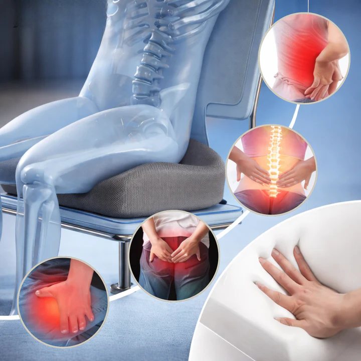 Ergonomic Memory Foam Seat Cushion with Non-Slip Bottom