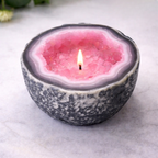 Crystal Agate Candle – Natural Stone Design Rose (heart energy)