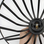 Industrial Cage Pendant Light with Black Iron Frame