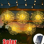 Solar Firework String Lights with LED Starburst Effect