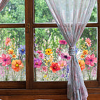 Window Sticker with Flower and Butterfly Motifs