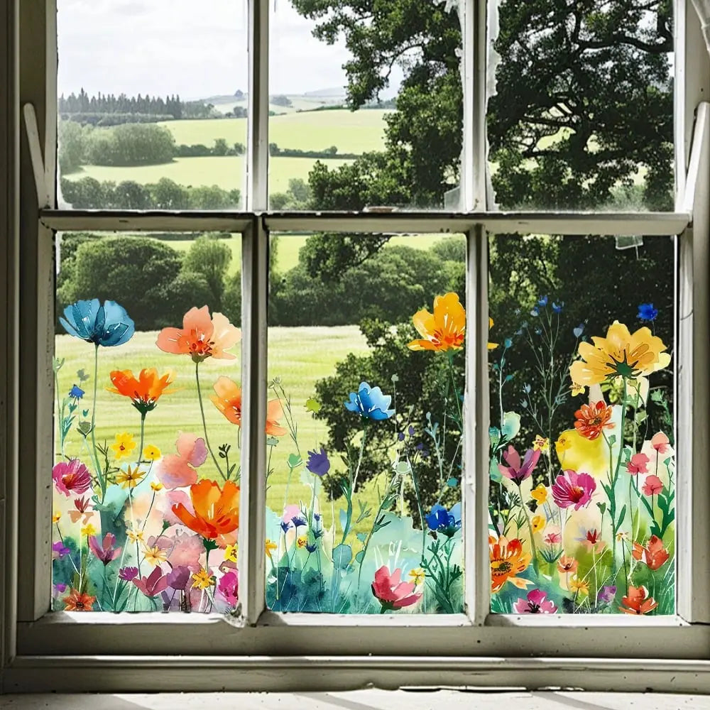 Floral Window Decals – Colorful Flower Stickers