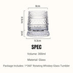 Rotating Whiskey Glass with 360° Spin Base