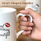 Interlocking Couple Mugs with Heart Handles