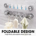 Self-Adhesive Wall Hook Rack with Foldable Hooks – No Drilling