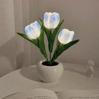 Tulip LED Table Lamp in Ceramic Pot – Warm Decorative Light