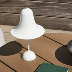 Rechargeable LED Bell Table Lamp with Touch Dimmer White