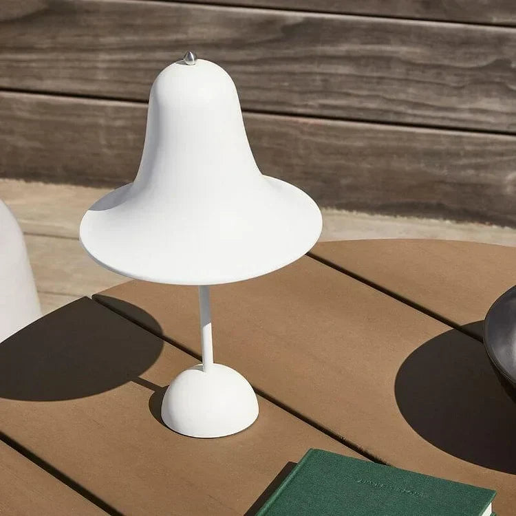 Rechargeable LED Bell Table Lamp with Touch Dimmer White