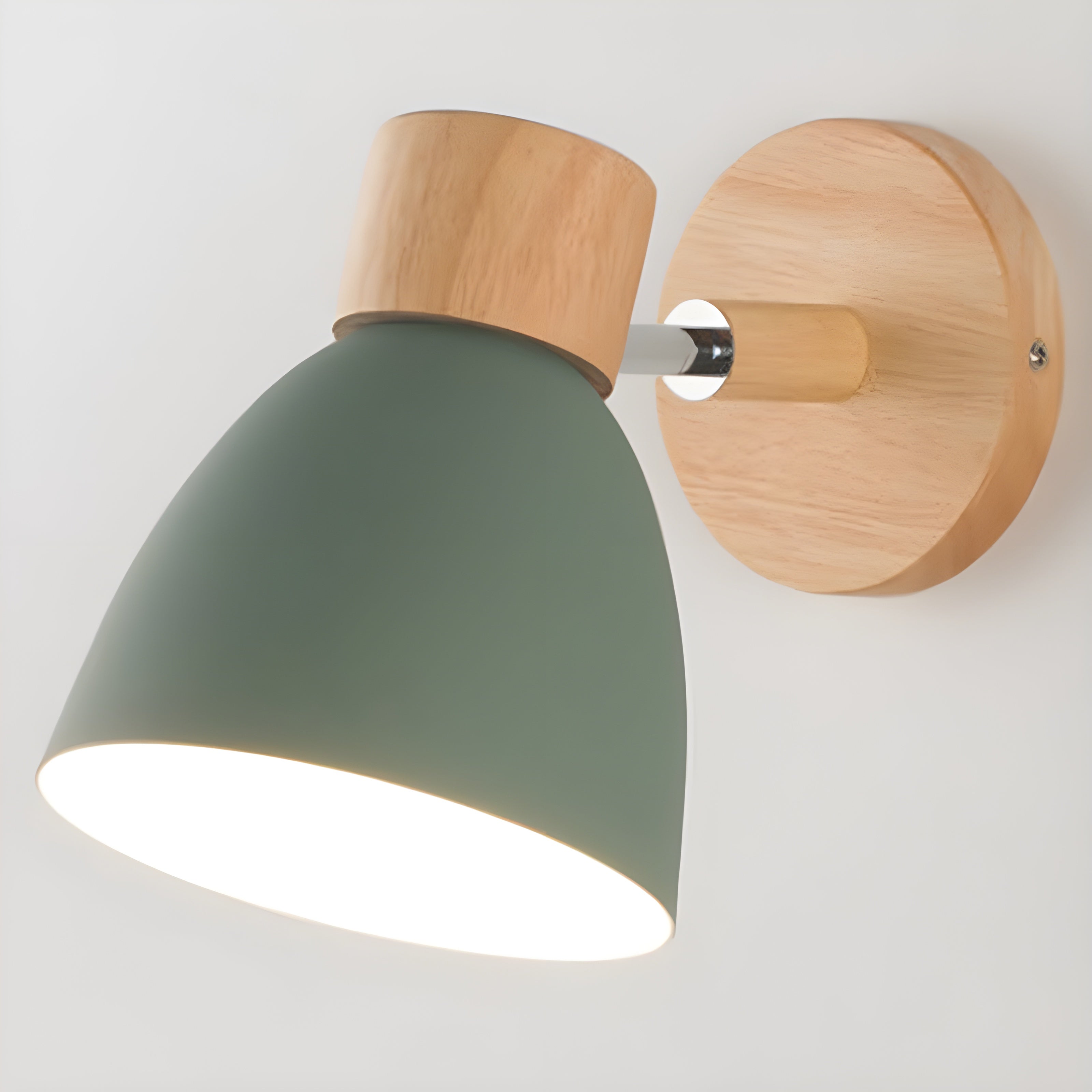 Nordic Wall Sconce with Wood Base and Switch