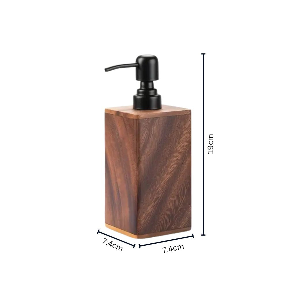 Walnut Soap Dispenser with Black Pump Grande Dispenser