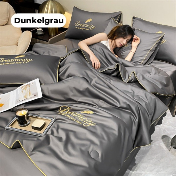 Cooling Summer Blanket with Ice Silk – Lightweight & Breathable Dark Gray