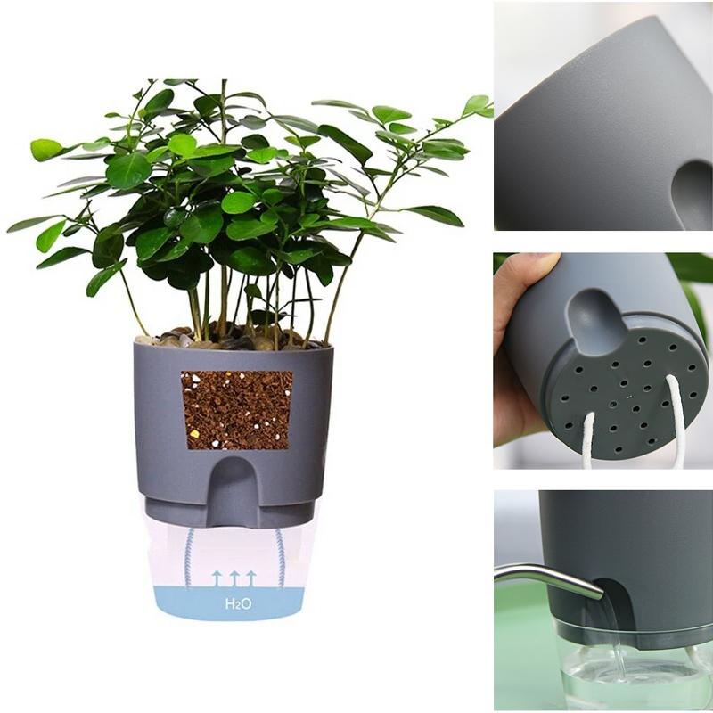 Self-Watering Planter – Cotton Wick System for Indoor Plants
