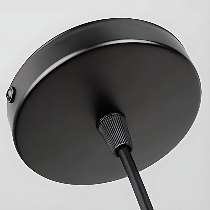 Industrial Cage Pendant Light with Black Iron Frame