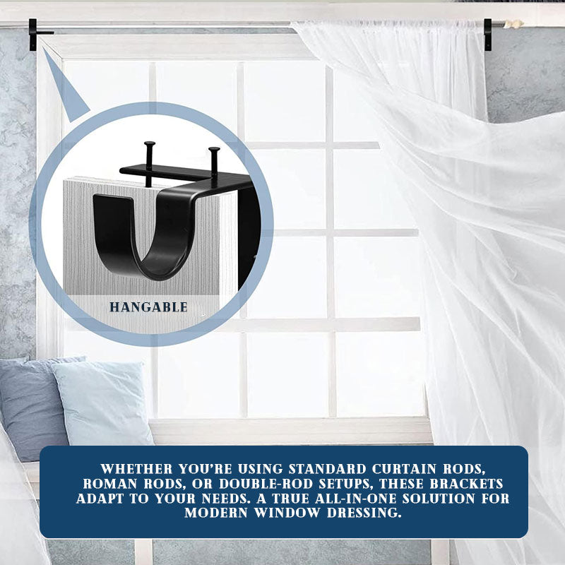 No-Drill Curtain Rod Brackets for Heavy Drapes