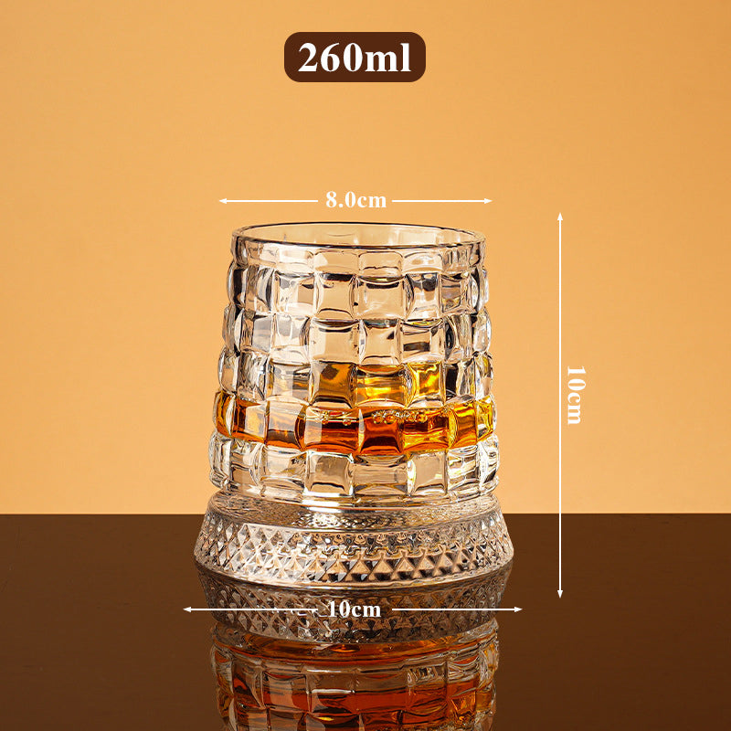 Rotating Whiskey Glass with 360° Spin Base